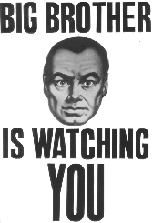 Actor playing Winston Smith goes up on his lines during performance of Orwell's '1984' at Jones Beach Playhouse, NY.